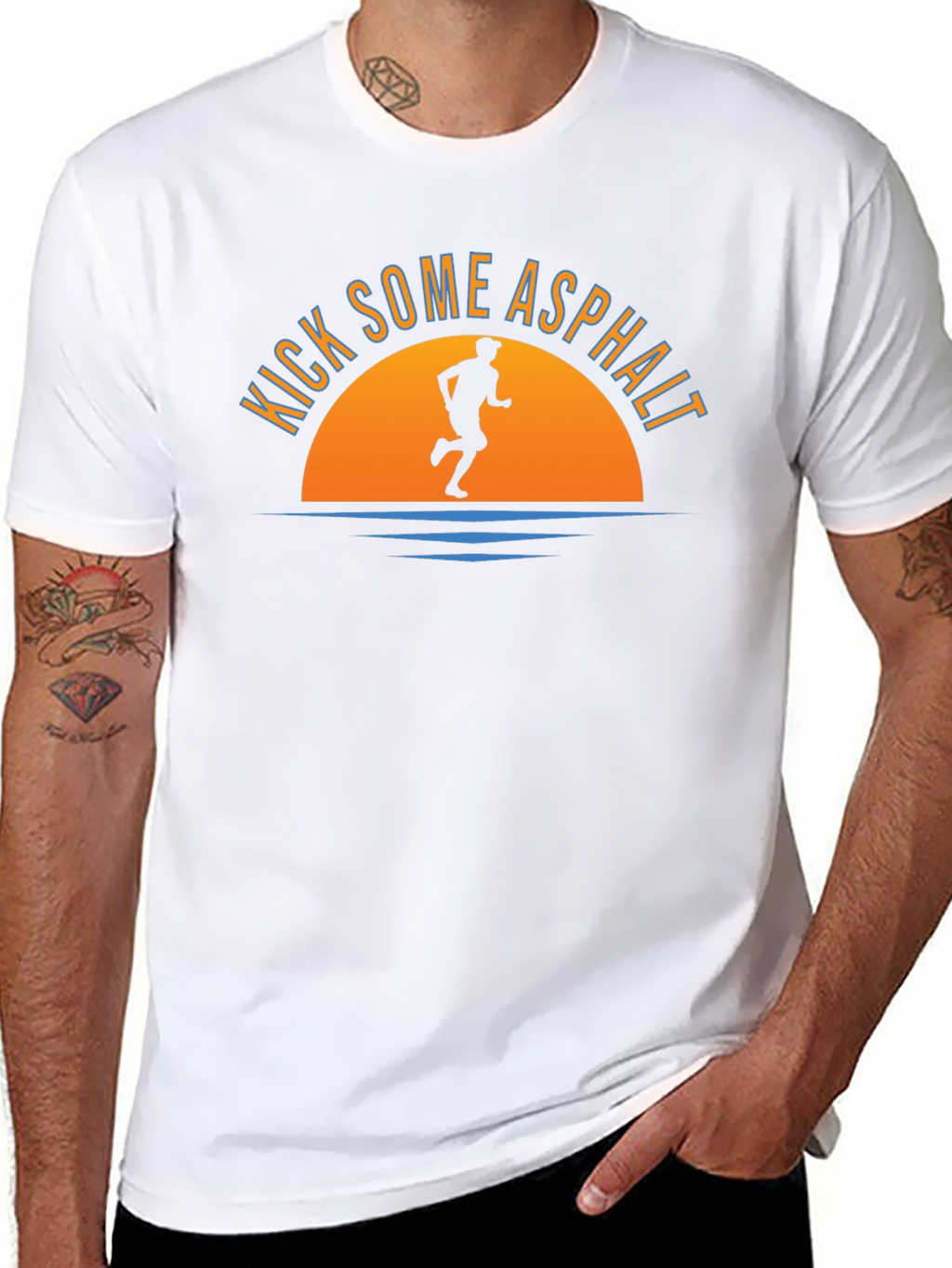 Kick Some Asphalt T-Shirt: Runners Sunset
