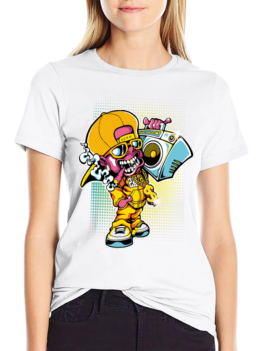 Cartoon Rapper T-Shirt - Funky Design