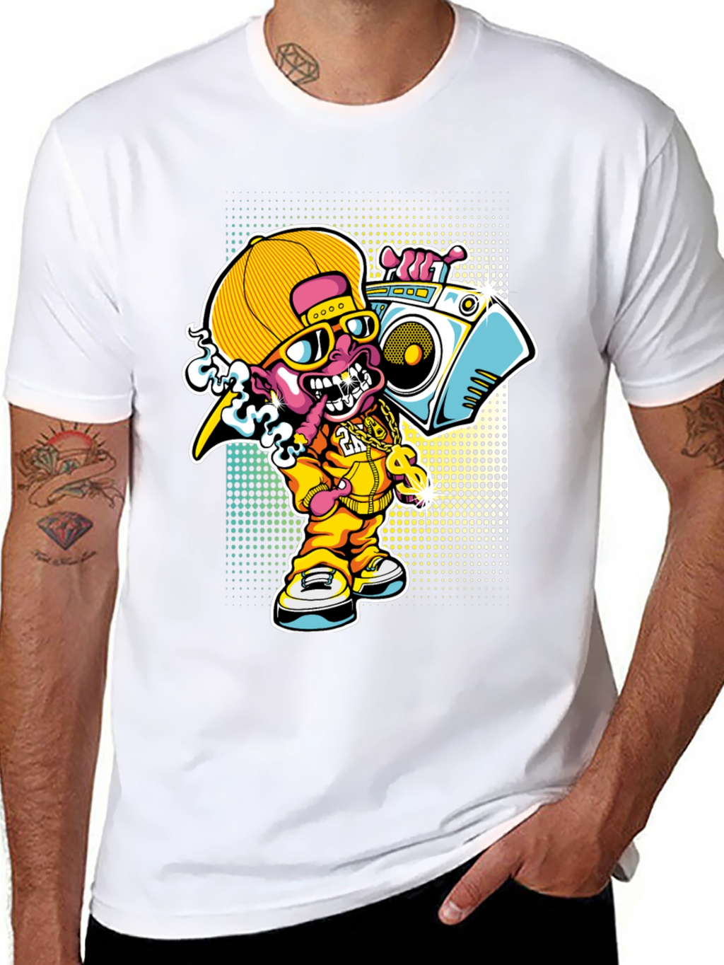 Cartoon Rapper T-Shirt - Funky Design