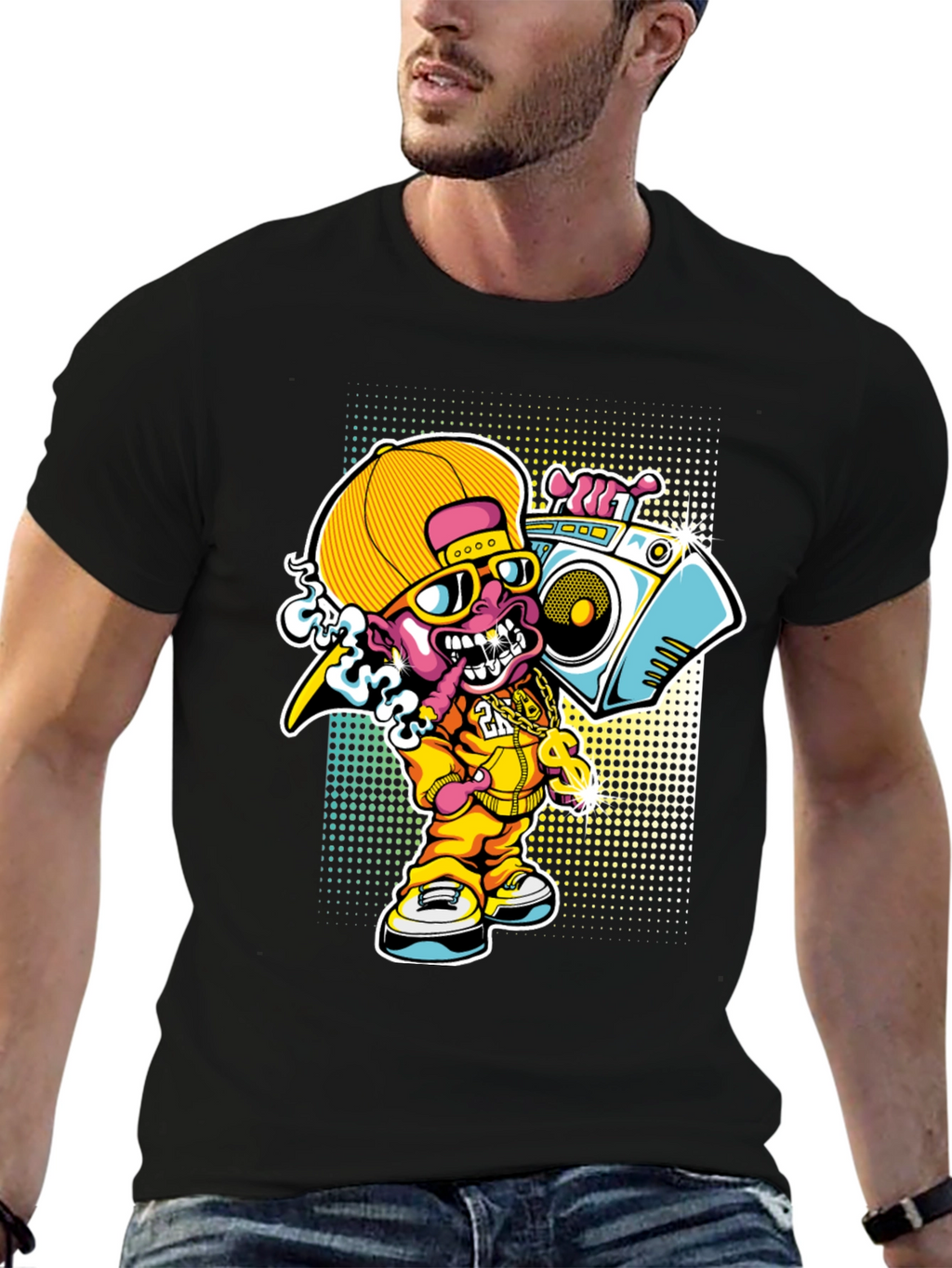 Cartoon Rapper T-Shirt - Funky Design