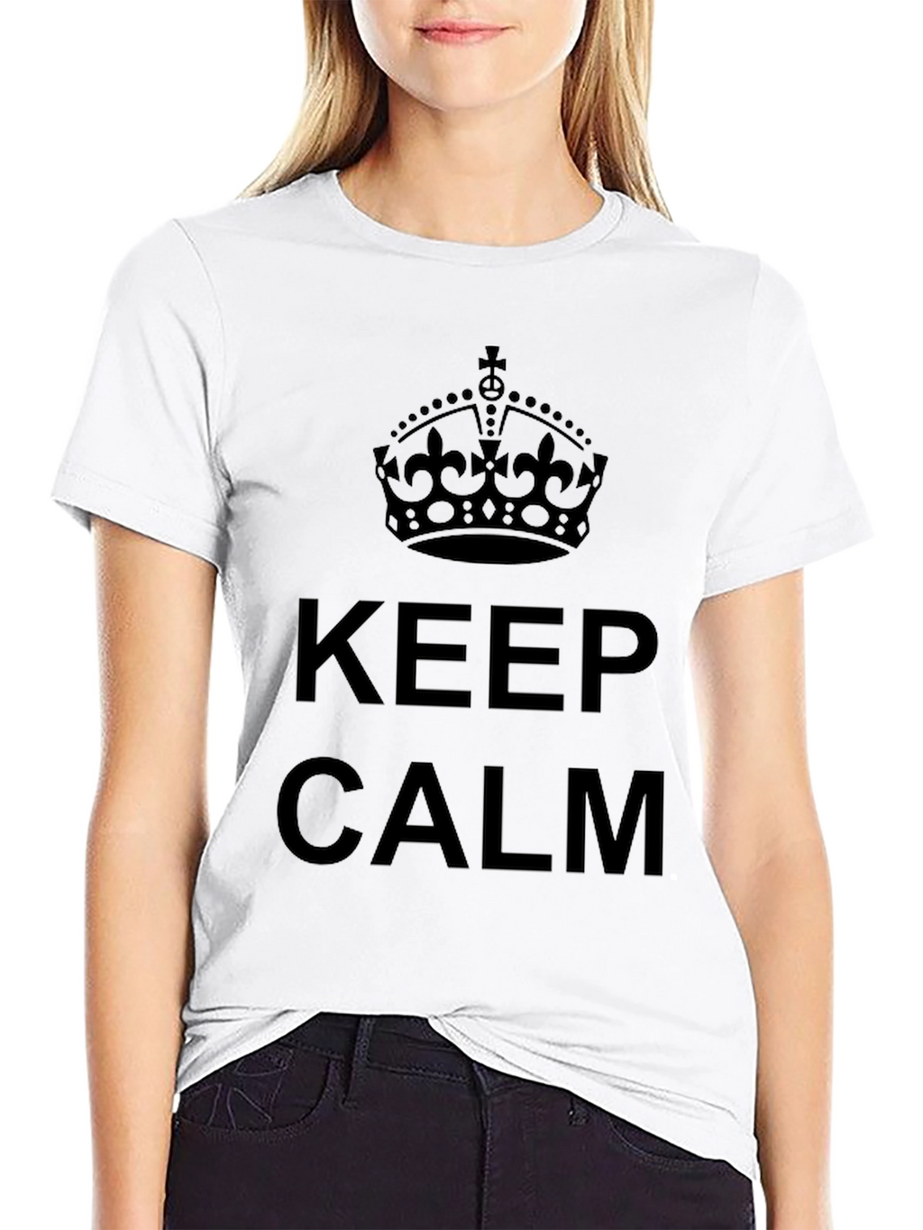 Keep Calm Crown Graphic T-Shirt - Black