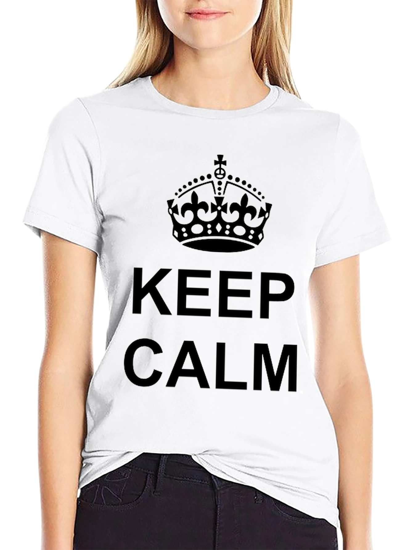 Keep Calm Crown Graphic T-Shirt - Black