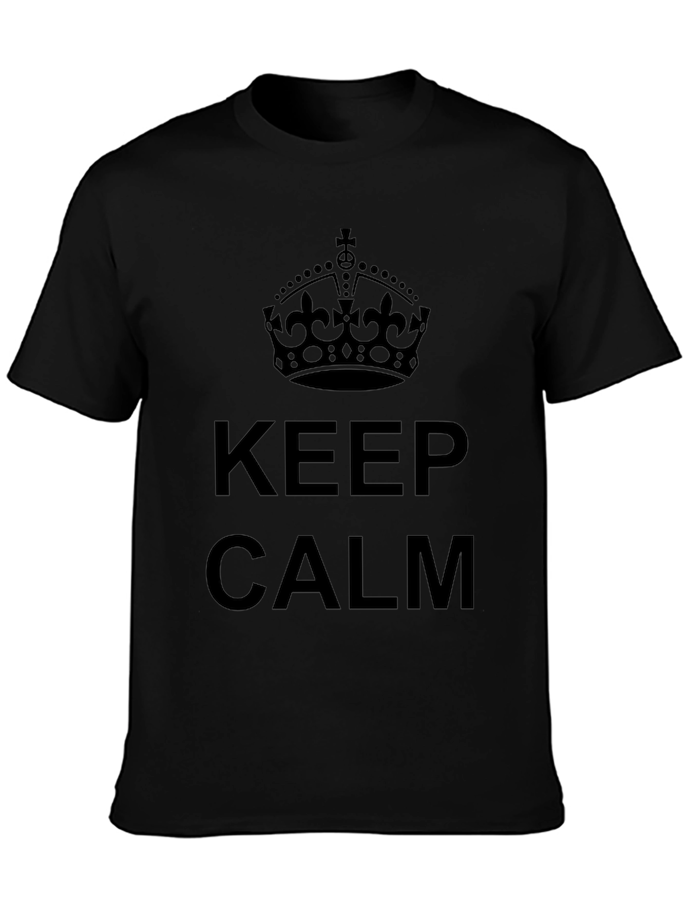 Keep Calm Crown Graphic T-Shirt - Black