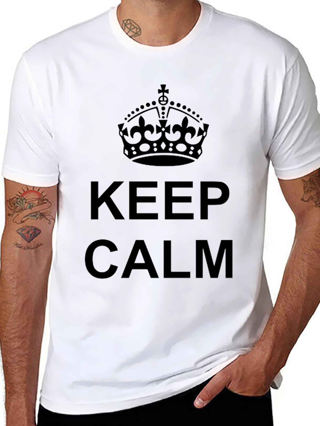 Keep Calm Crown Graphic T-Shirt - Black