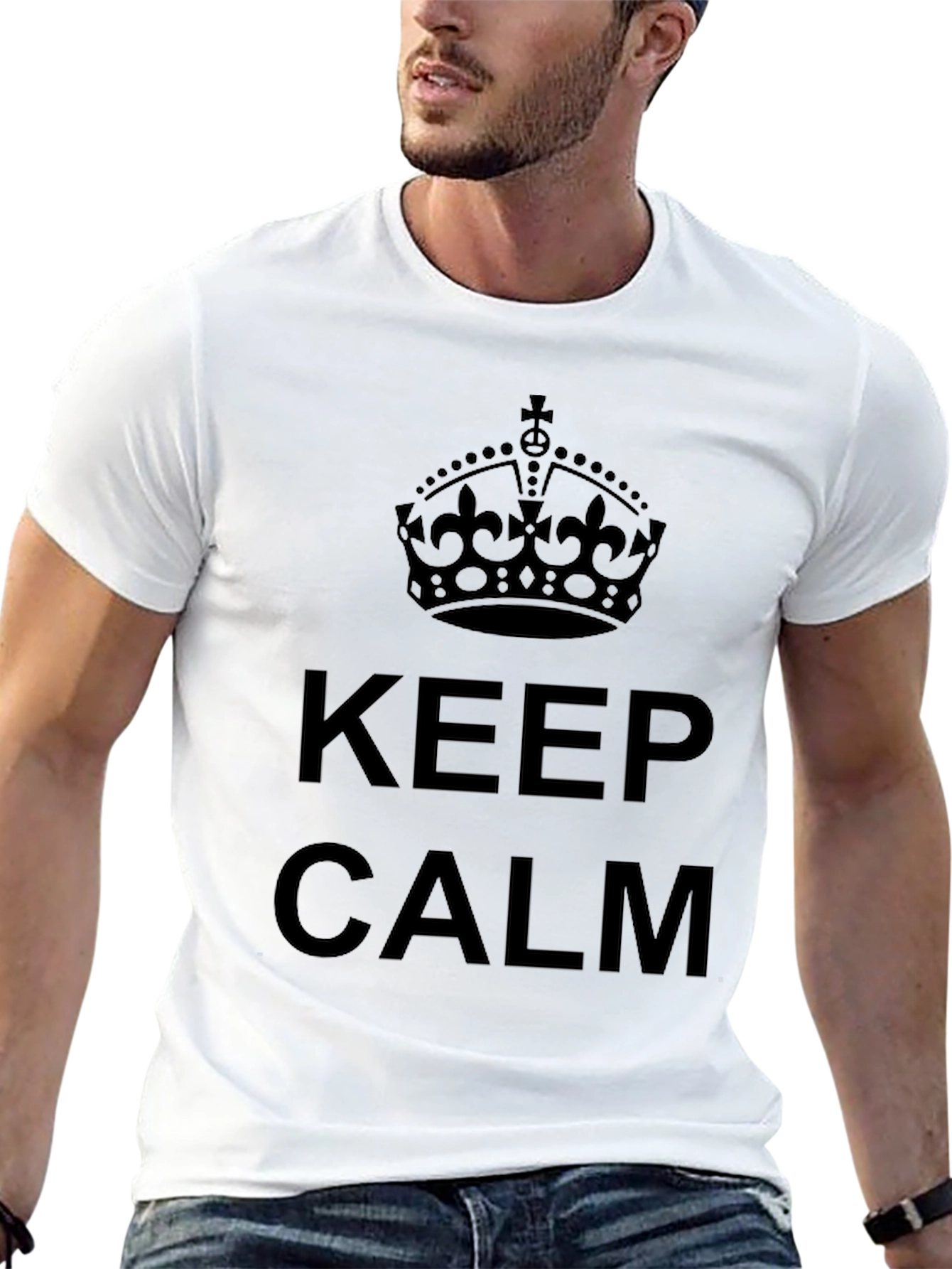 Keep Calm Crown Graphic T-Shirt - Black