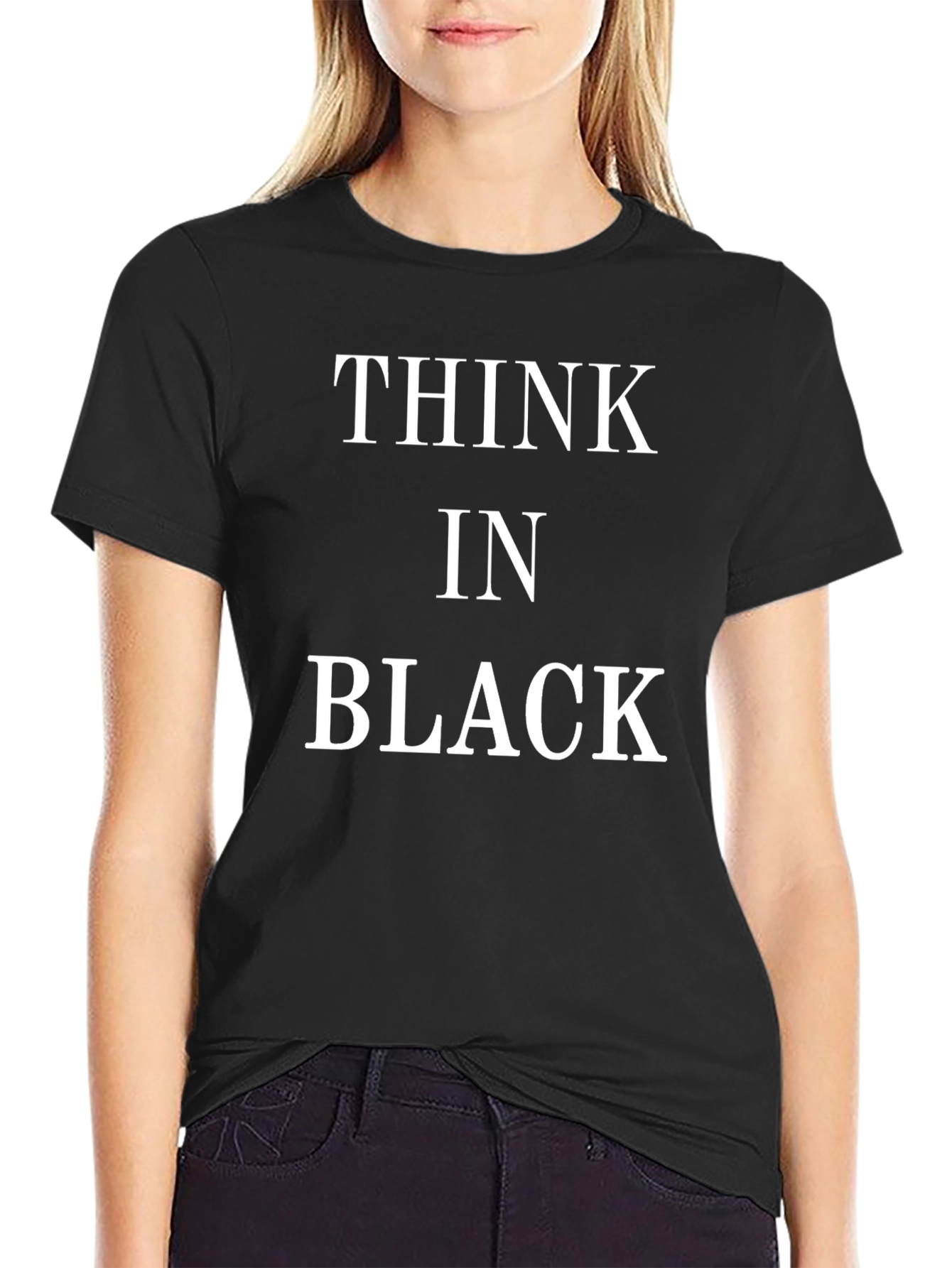 Think in Black Graphic T-Shirt - Stylish Comfort