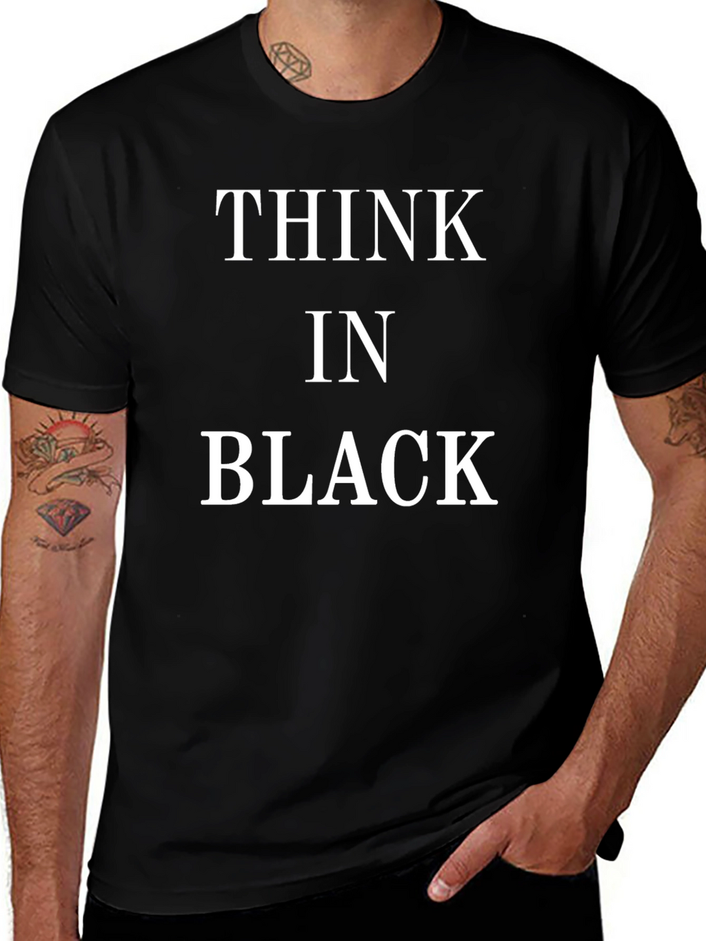 Think in Black Graphic T-Shirt - Stylish Comfort