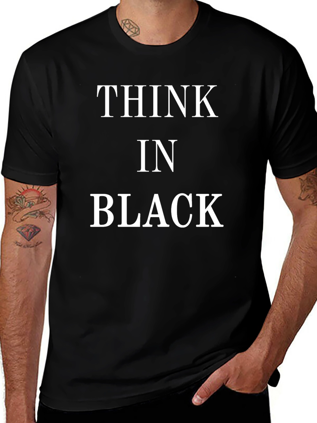 Think in Black Graphic T-Shirt - Stylish Comfort