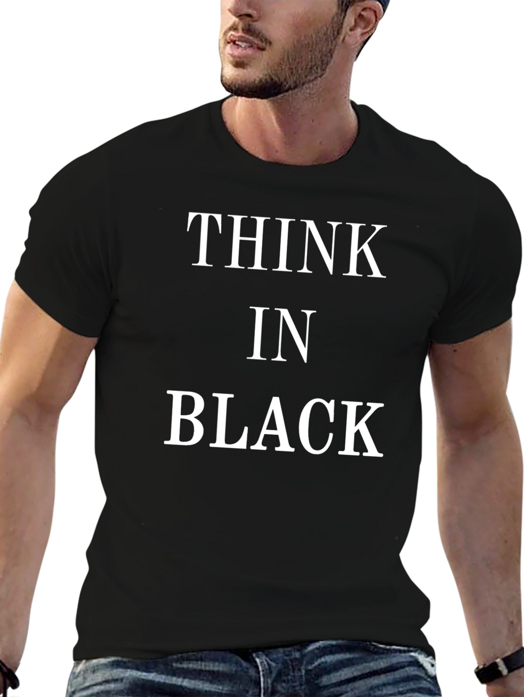 Think in Black Graphic T-Shirt - Stylish Comfort