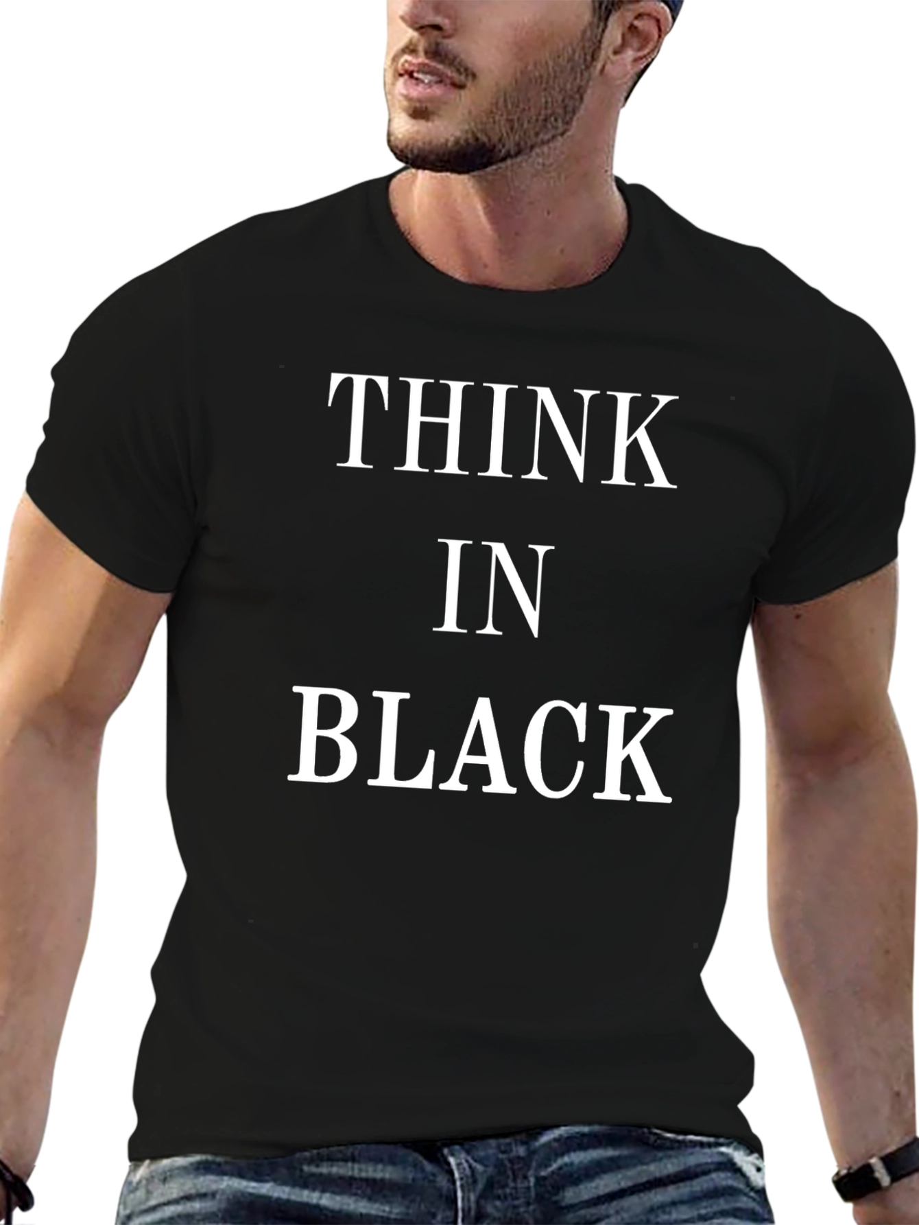 Think in Black Graphic T-Shirt - Stylish Comfort