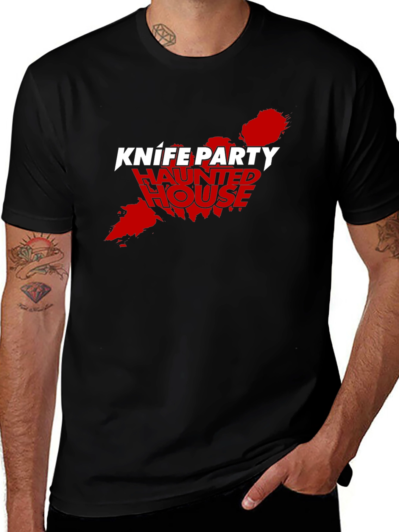 Knife Party Haunted House Black Tee