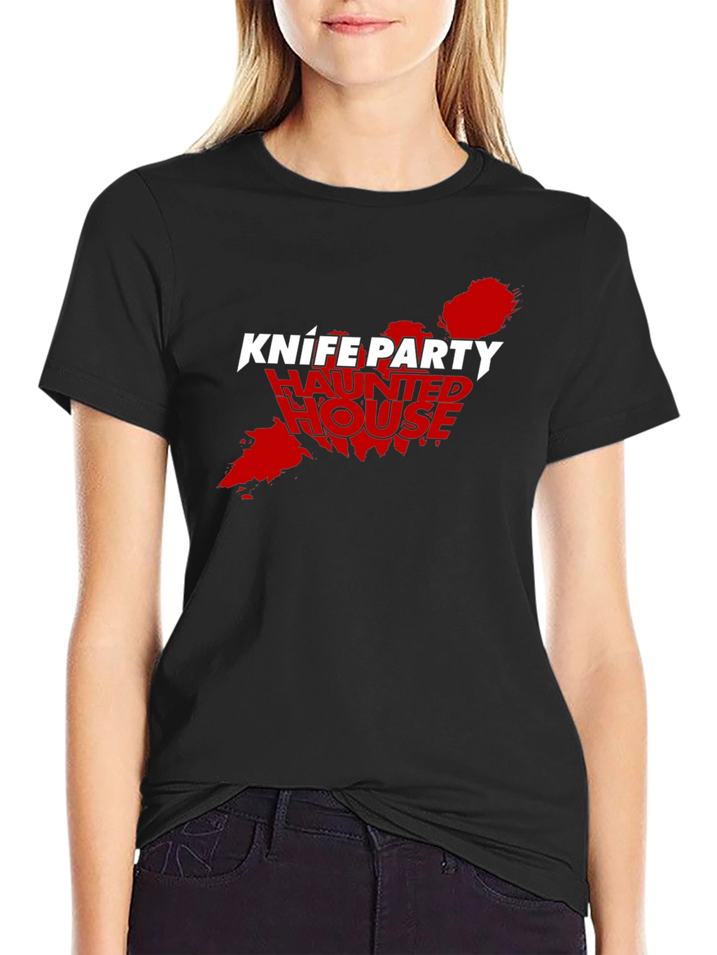 Knife Party Haunted House Black Tee
