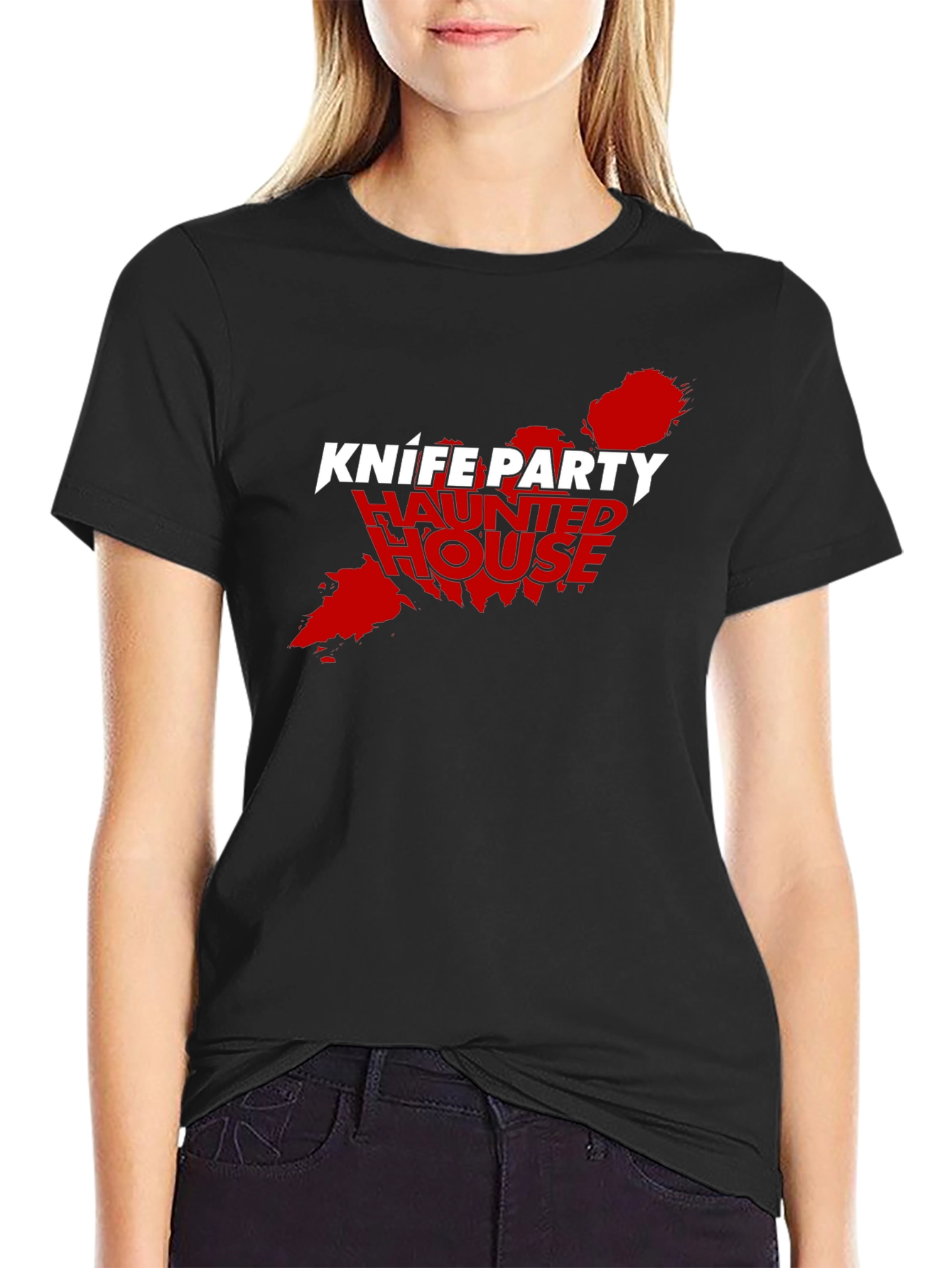 Knife Party Haunted House Black Tee