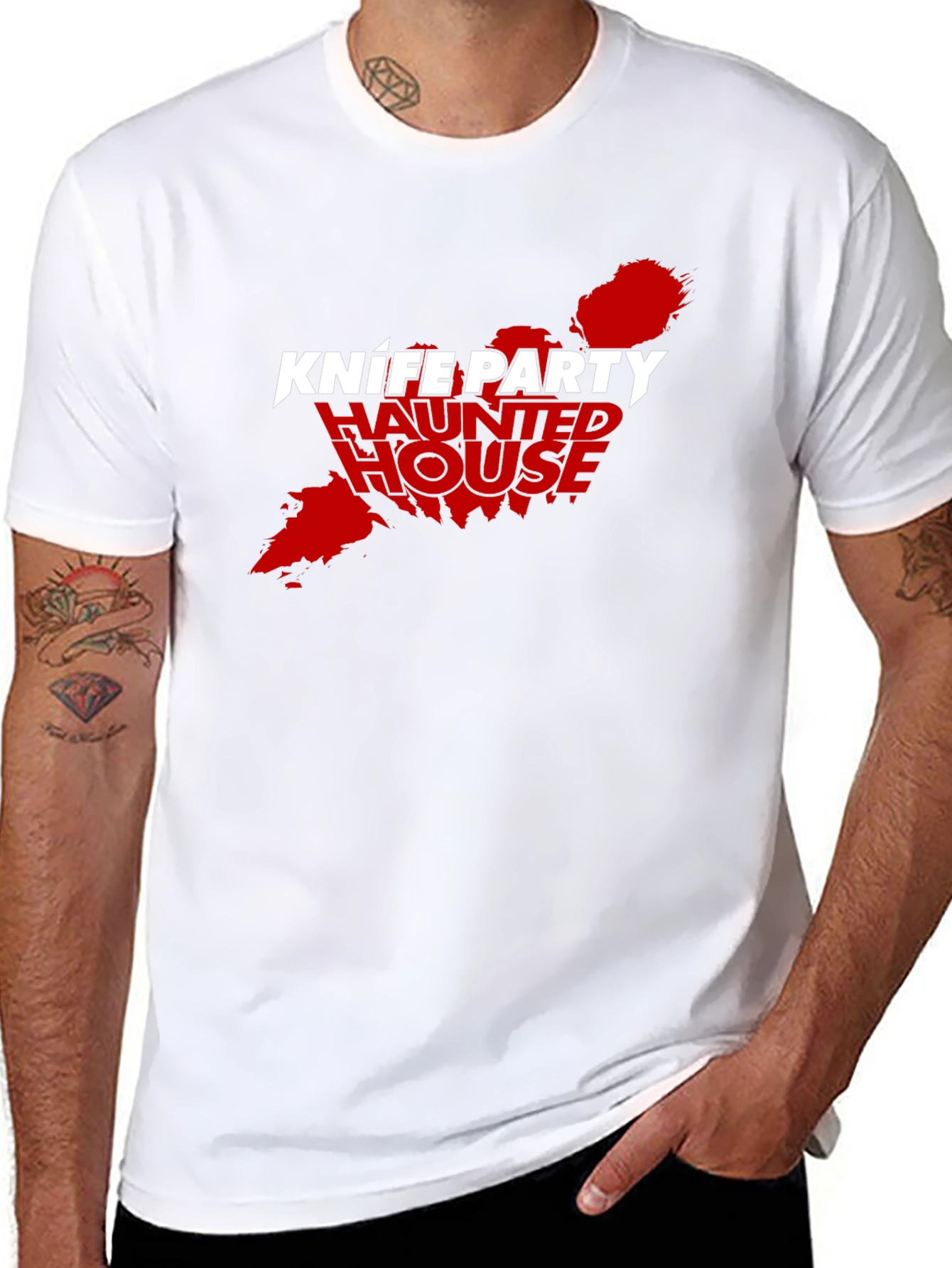Knife Party Haunted House Black Tee