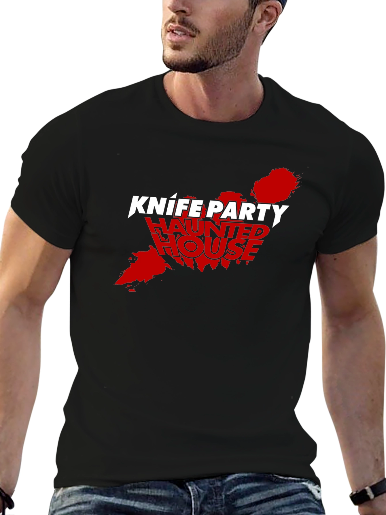 Knife Party Haunted House Black Tee