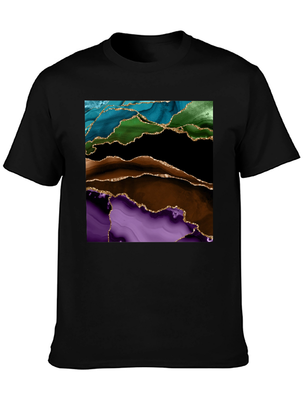 Abstract Gold-Accented T-Shirt