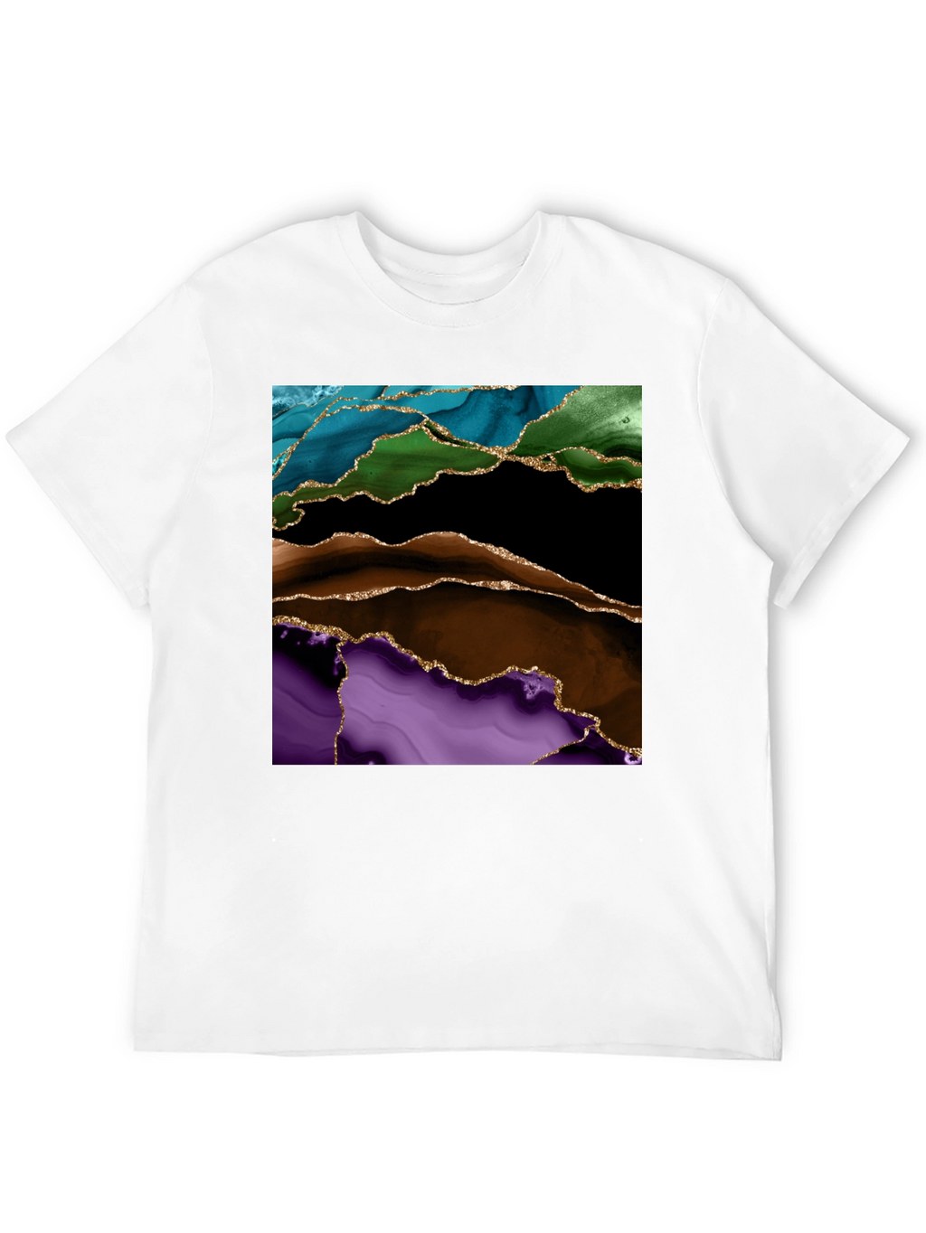 Abstract Gold-Accented T-Shirt