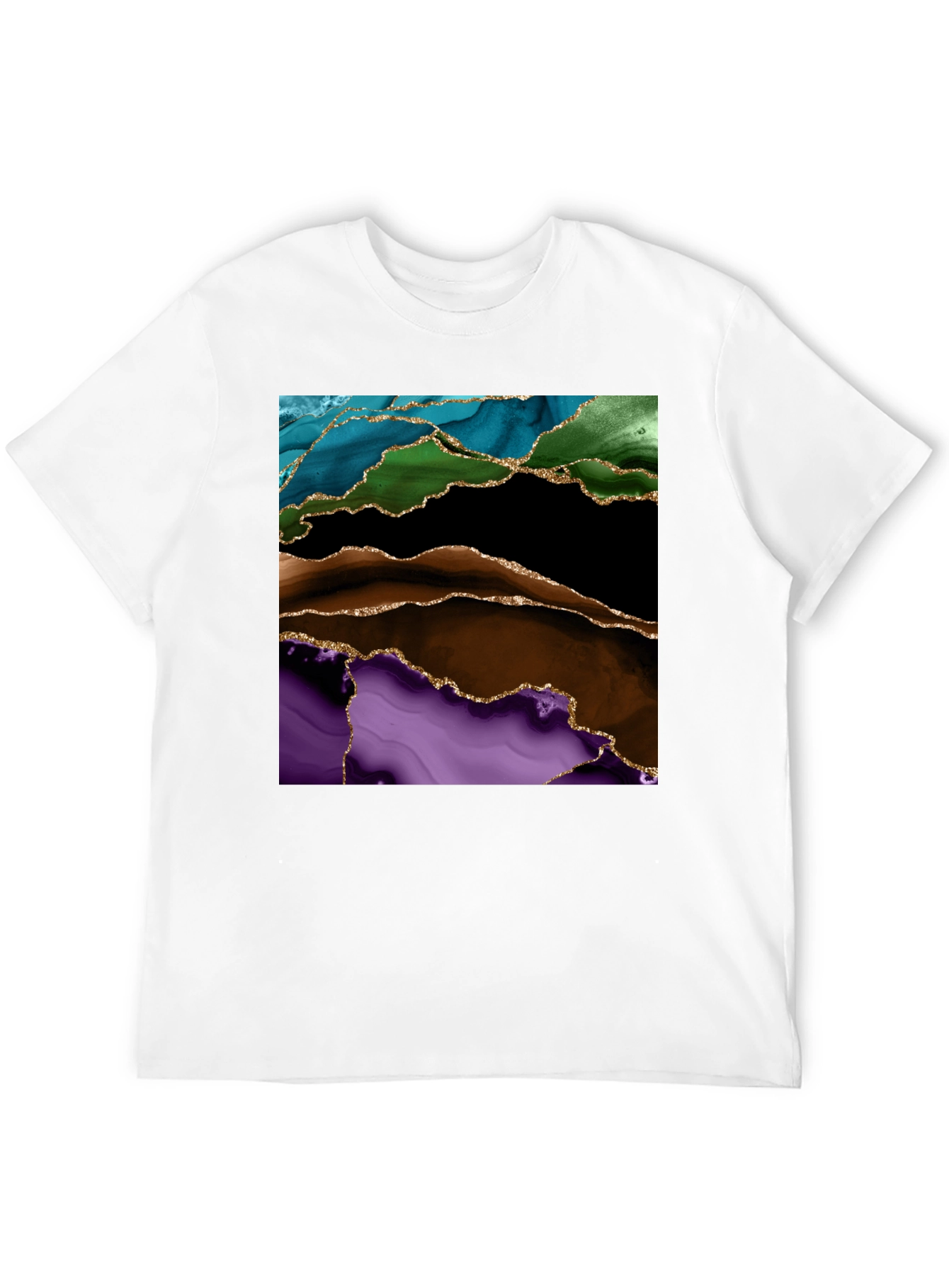 Abstract Gold-Accented T-Shirt