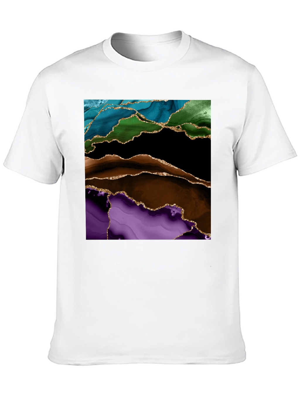 Abstract Gold-Accented T-Shirt