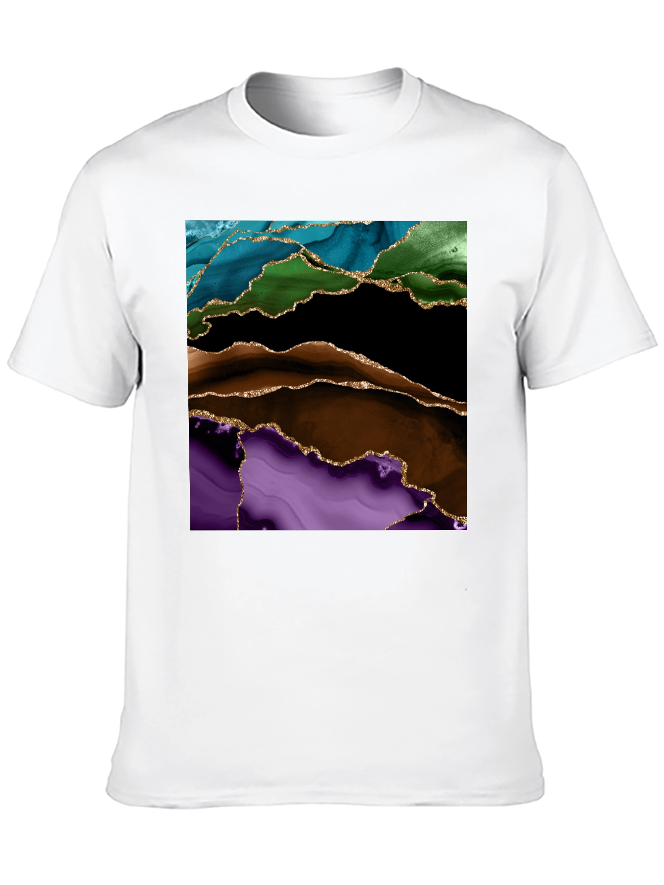 Abstract Gold-Accented T-Shirt