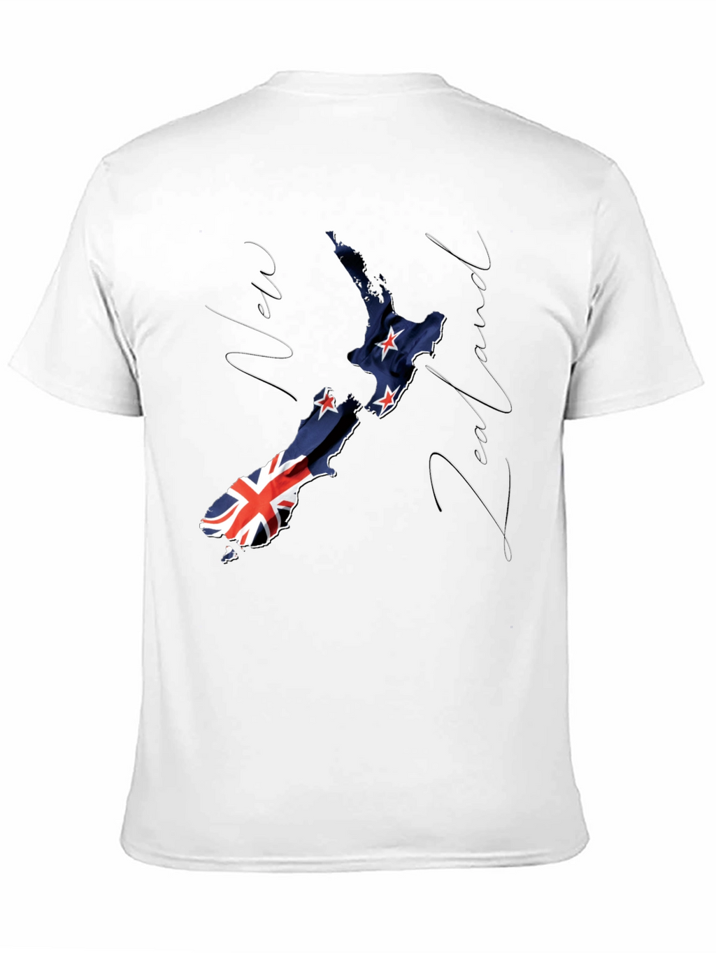 New Zealand Flag Map Black Graphic T-Shirt