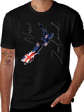 New Zealand Flag Map Black Graphic T-Shirt