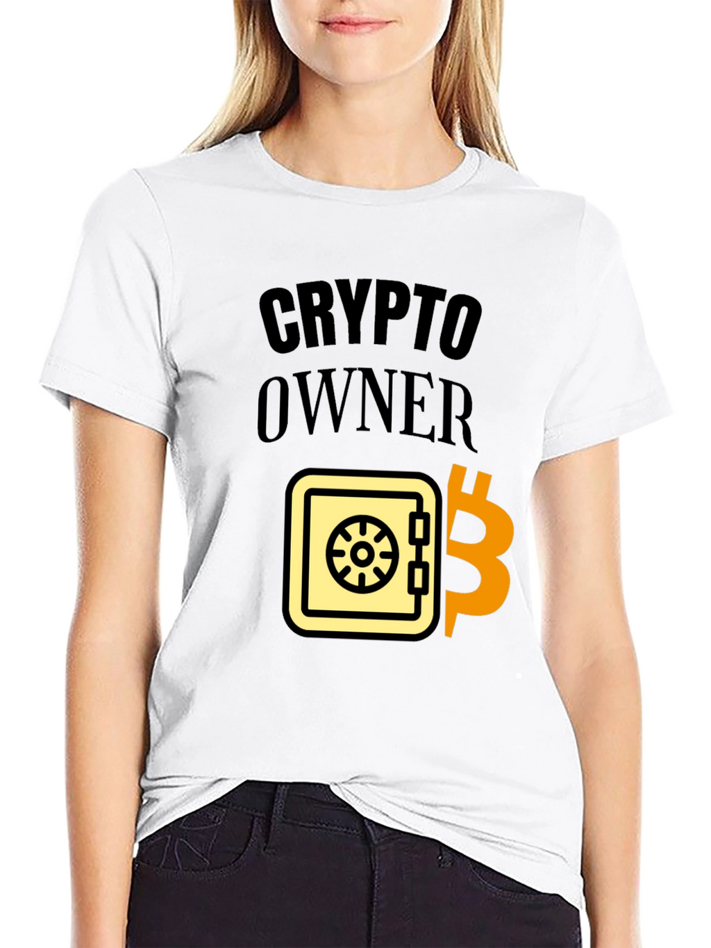 Crypto Owner Black T-Shirt Bitcoin Safe Design