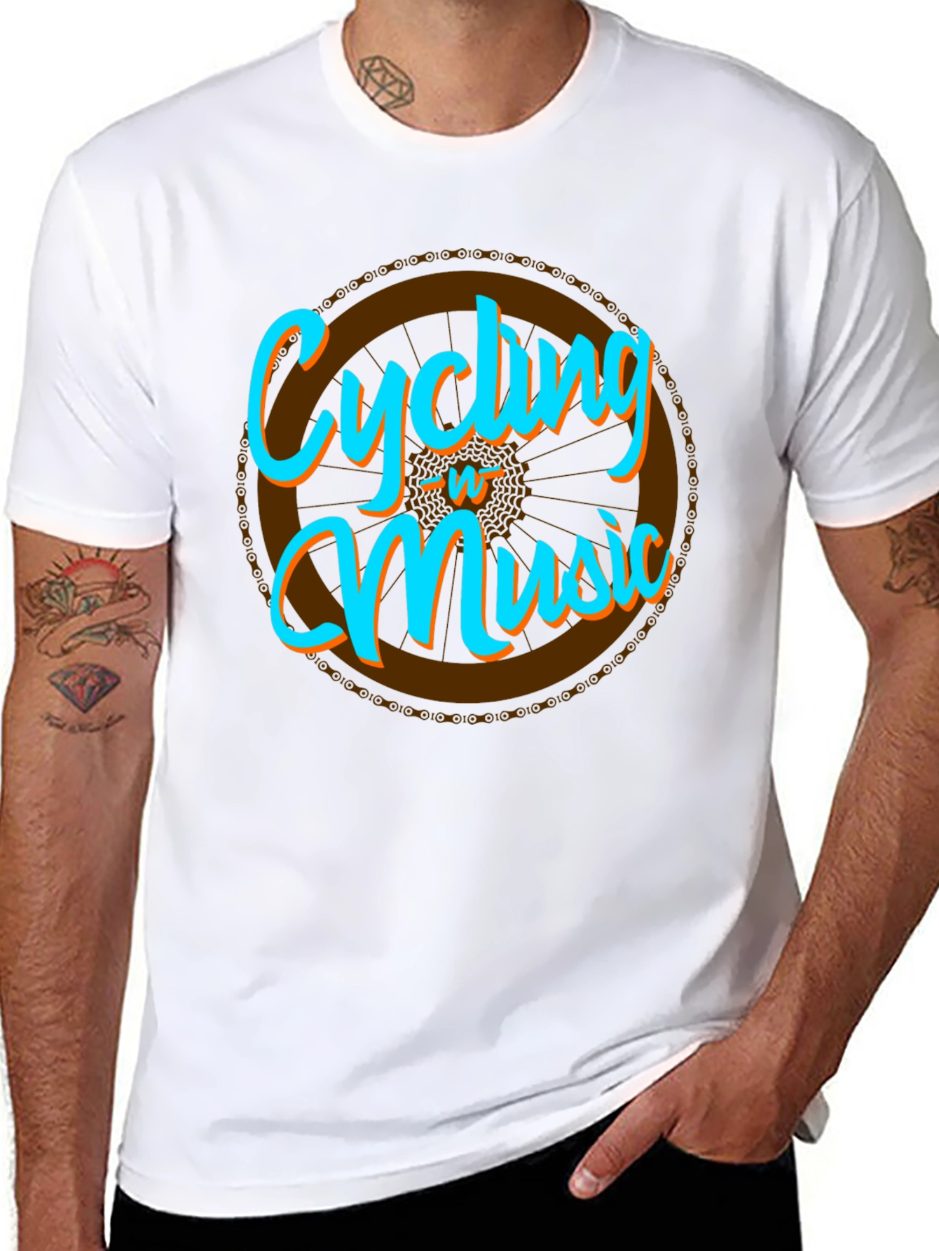 Cycling & Music Graphic T-Shirt - Cool Hobby Tee