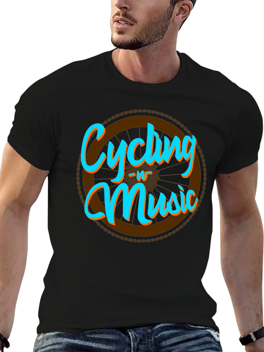 Cycling & Music Graphic T-Shirt - Cool Hobby Tee