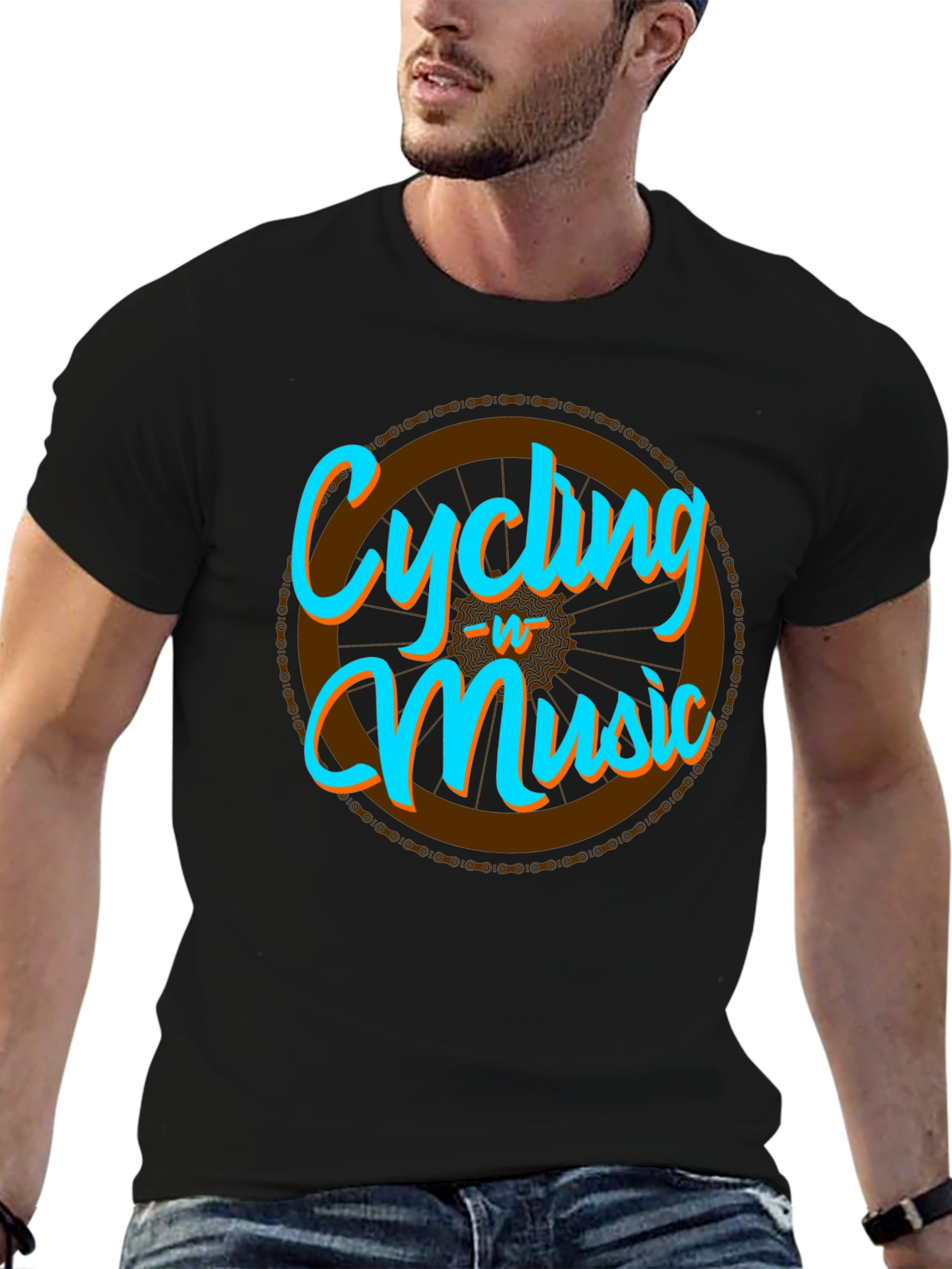 Cycling & Music Graphic T-Shirt - Cool Hobby Tee