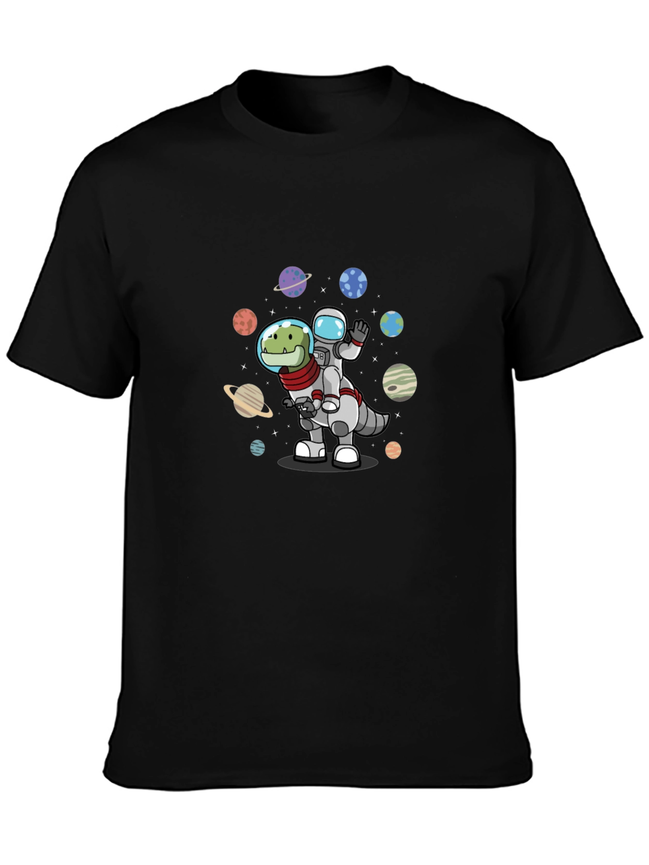 Astronaut Riding Dinosaur T-Shirt - Space Adventure Tee
