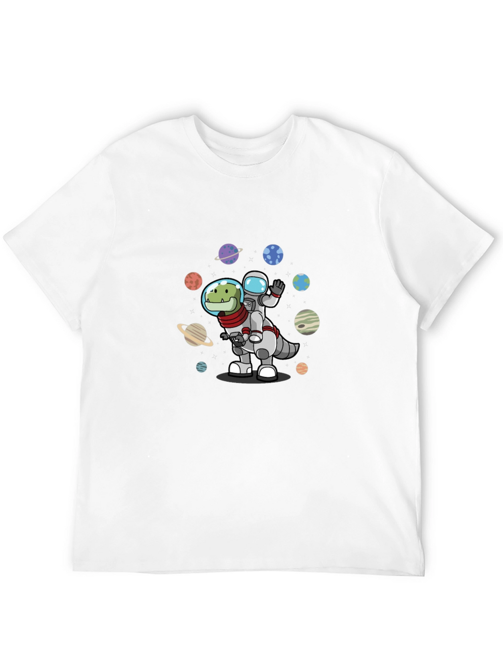Astronaut Riding Dinosaur T-Shirt - Space Adventure Tee