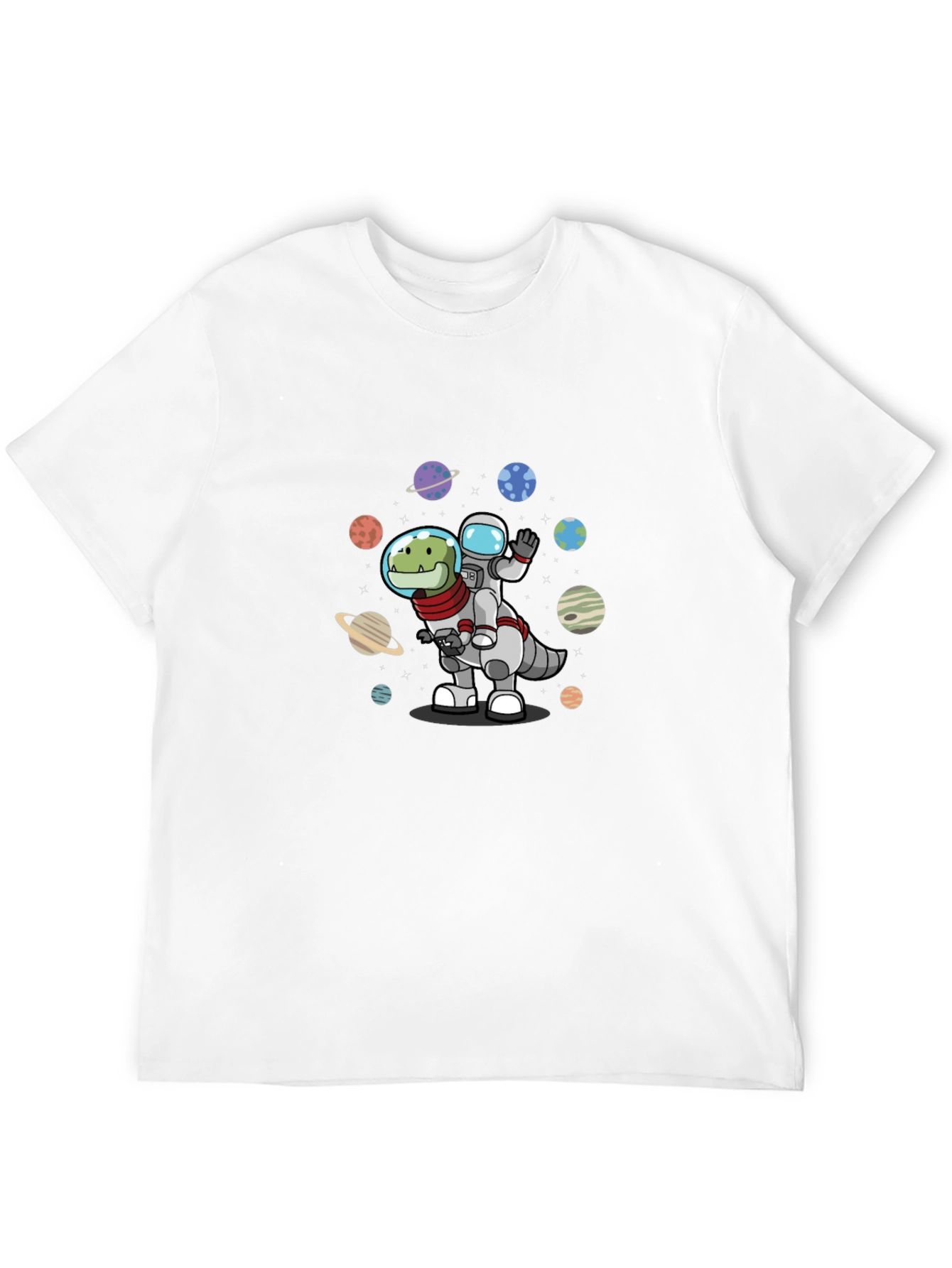Astronaut Riding Dinosaur T-Shirt - Space Adventure Tee