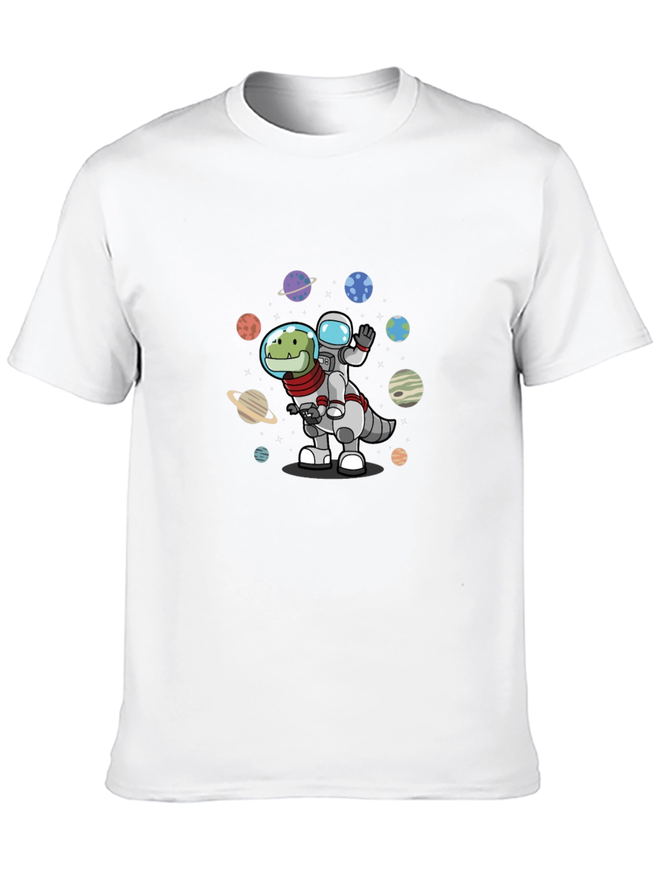 Astronaut Riding Dinosaur T-Shirt - Space Adventure Tee