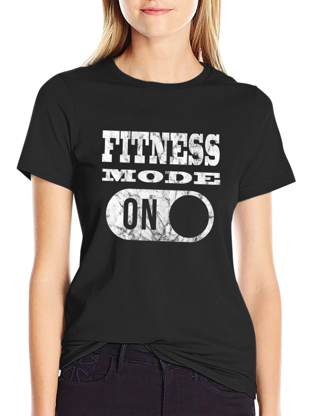Fitness Mode On Black Graphic T-Shirt