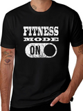 Fitness Mode On Black Graphic T-Shirt