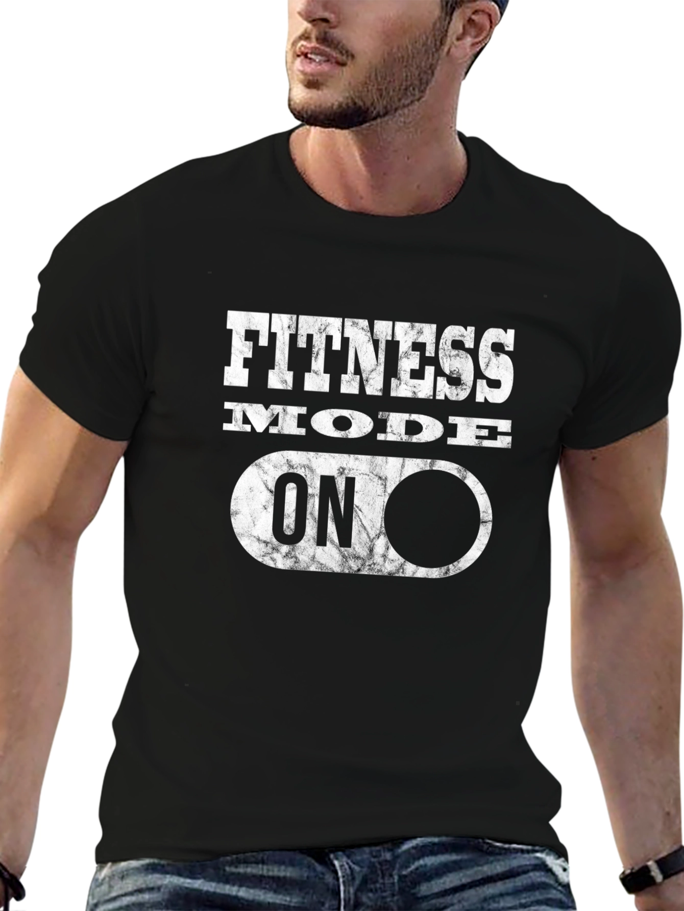 Fitness Mode On Black Graphic T-Shirt