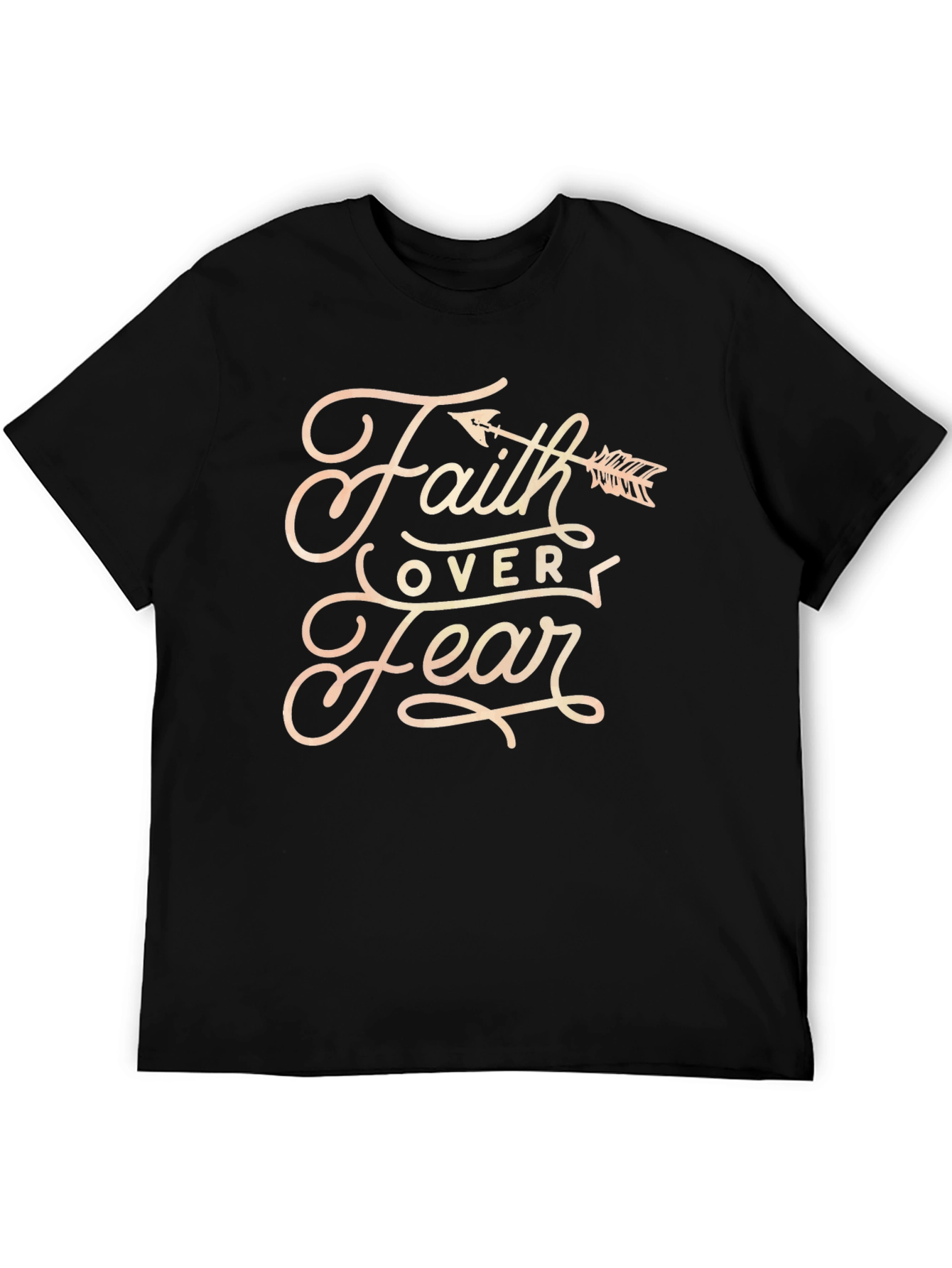 Faith Over Fear Graphic Tee - Black Cotton Blend