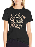 Faith Over Fear Graphic Tee - Black Cotton Blend