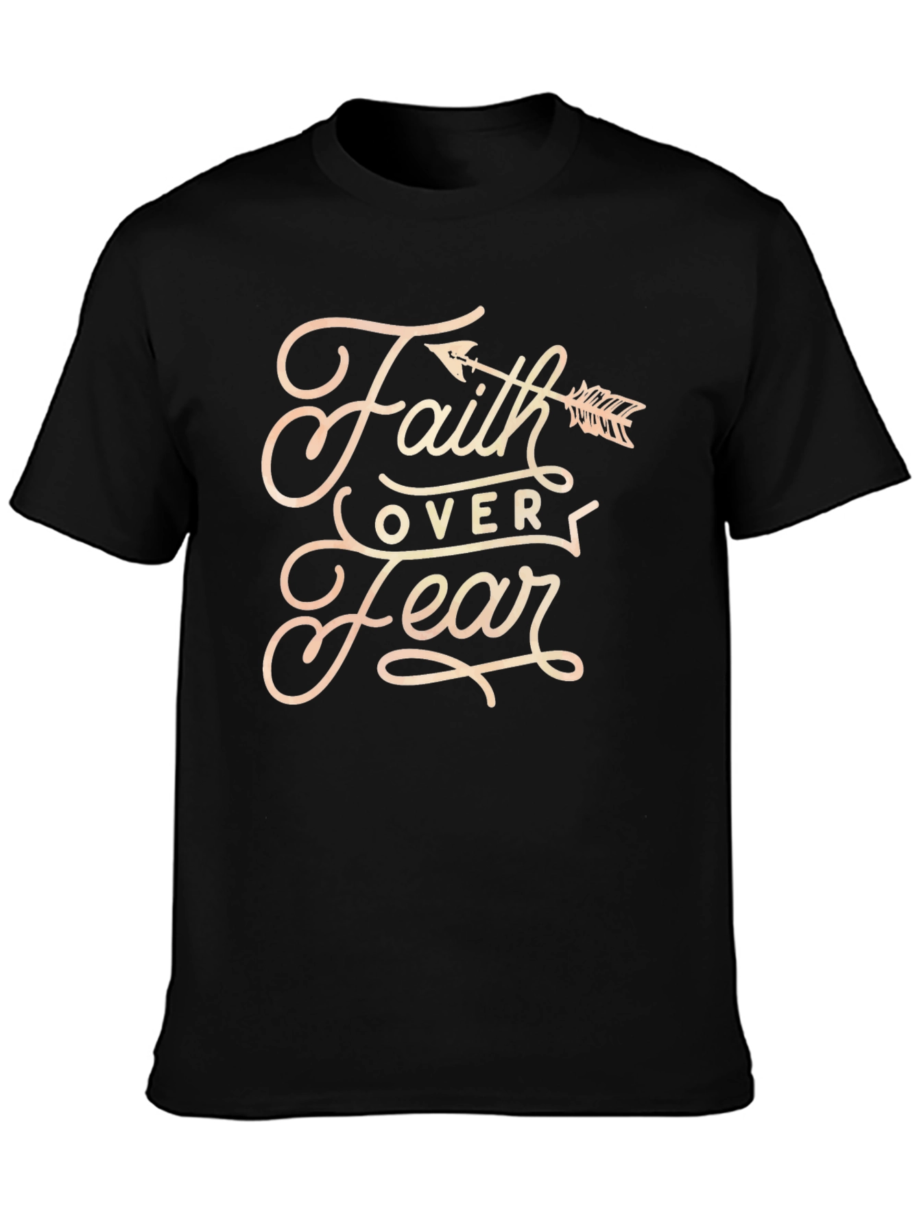 Faith Over Fear Graphic Tee - Black Cotton Blend