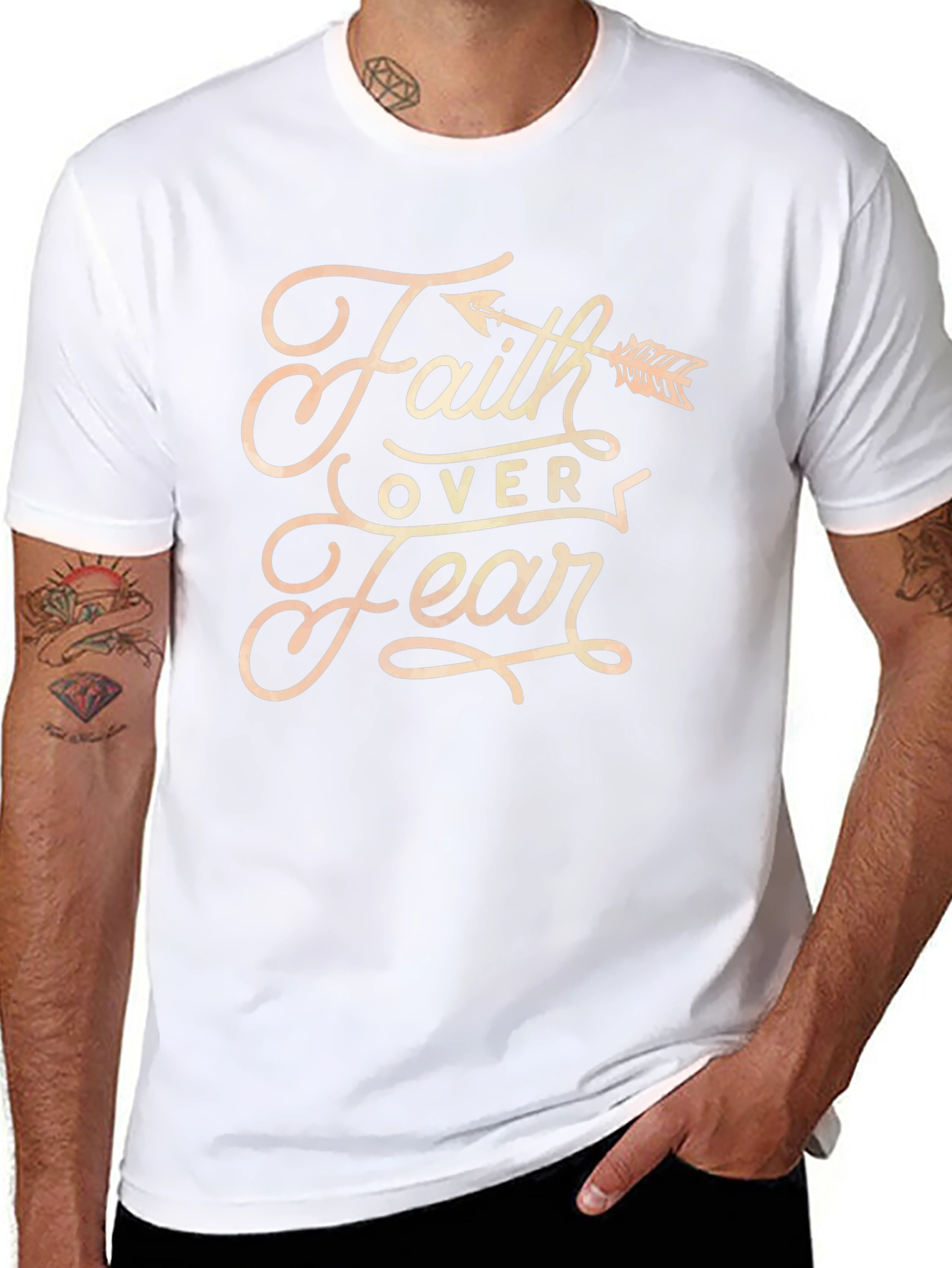 Faith Over Fear Graphic Tee - Black Cotton Blend