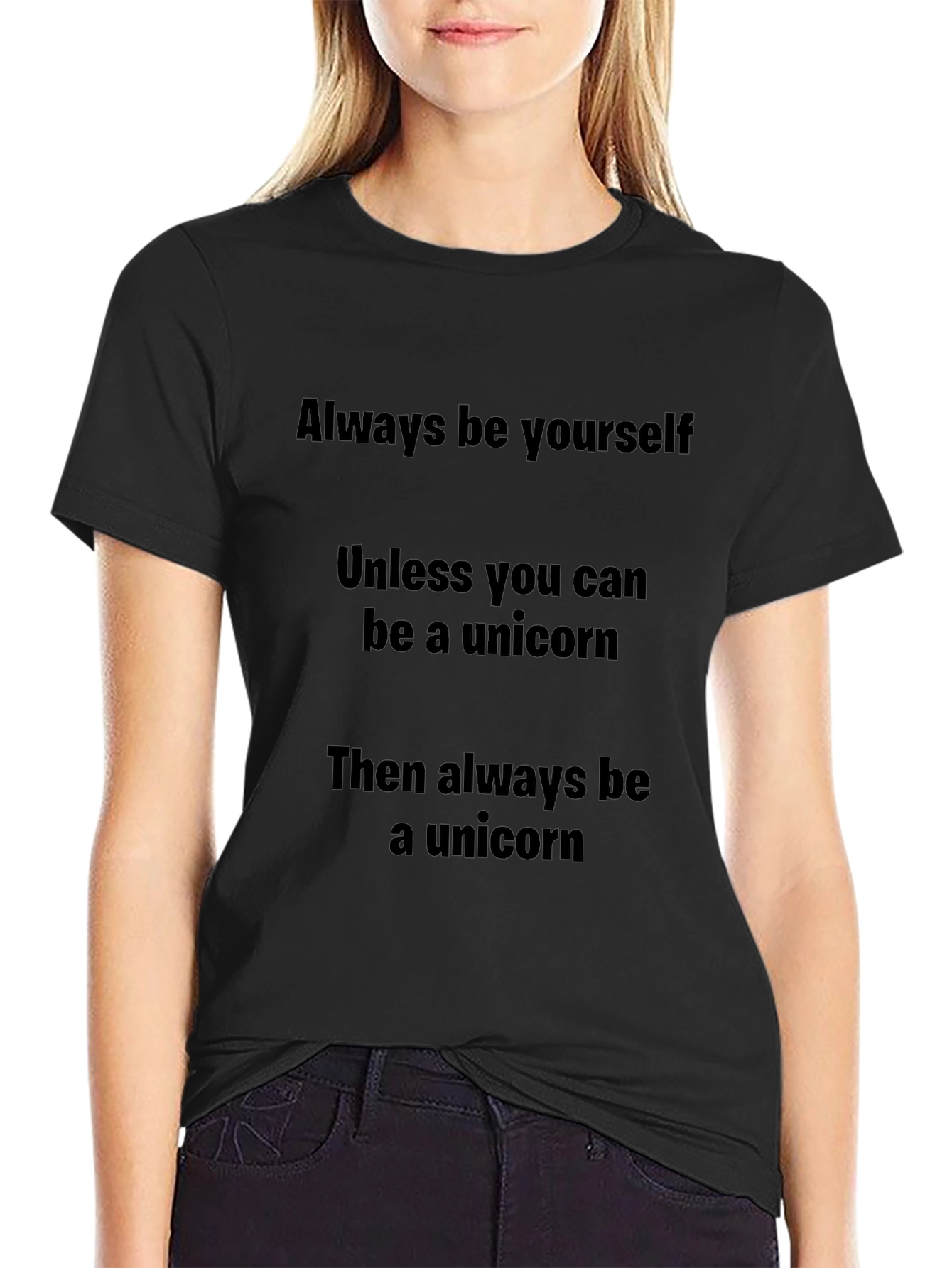 Be Yourself Unless Unicorn Mens Black T-Shirt