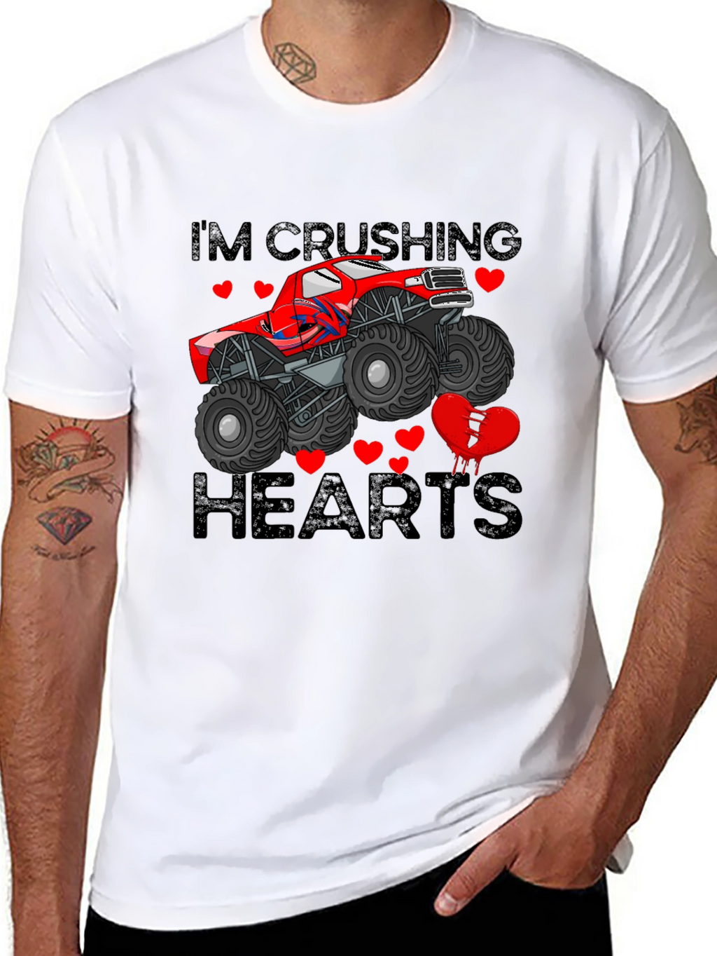 Crushing Hearts Monster Truck Graphic Tee