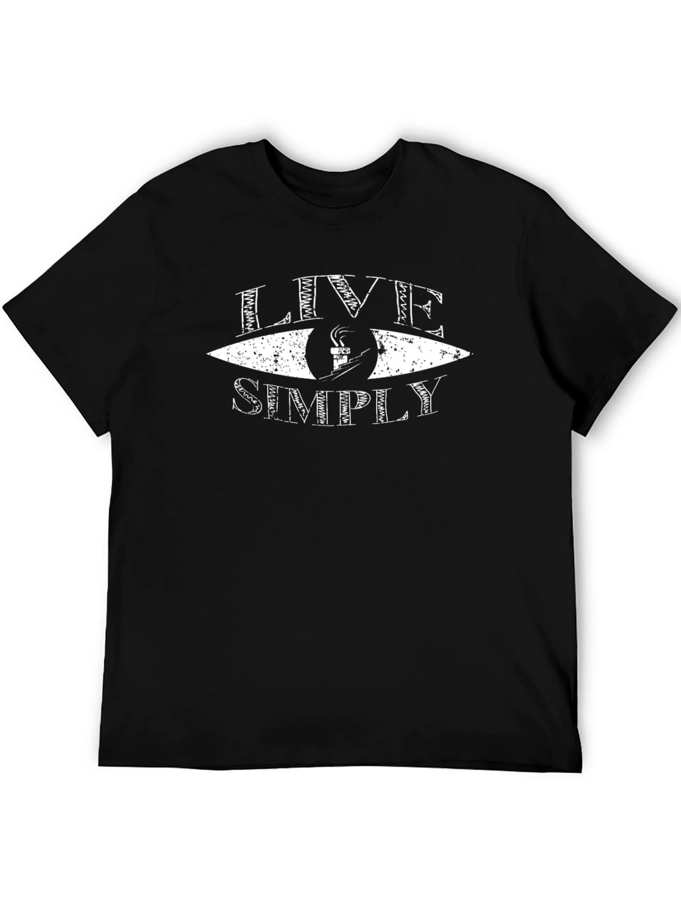 Live Simply Graphic Tee - Black Cotton T-Shirt
