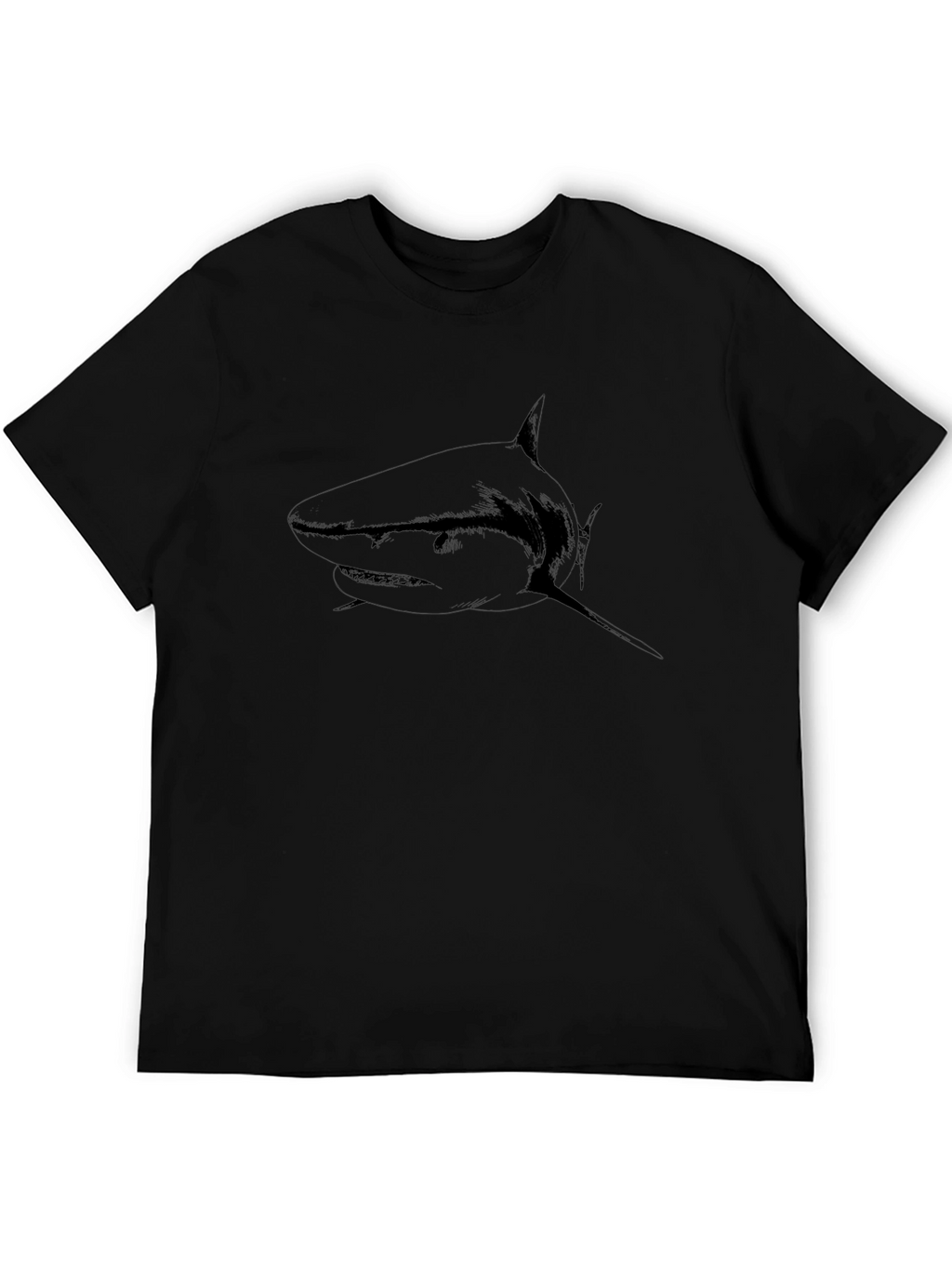 Mens Black Shark Graphic Tee - Stylish Casual Wear