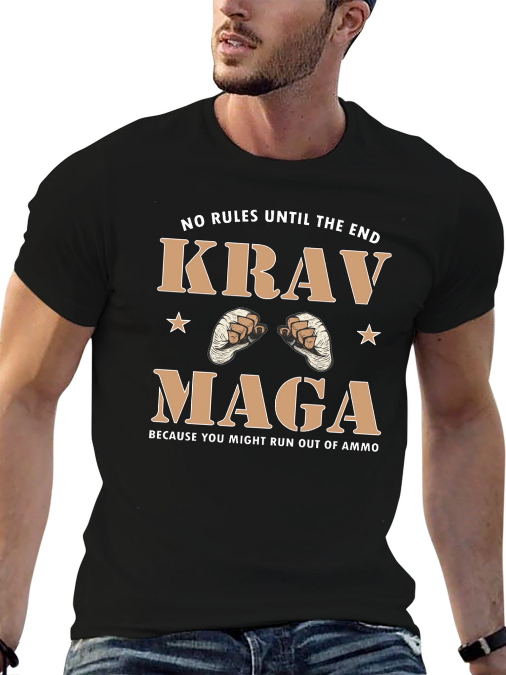 Krav Maga Black T-Shirt - No Rules MMA Apparel