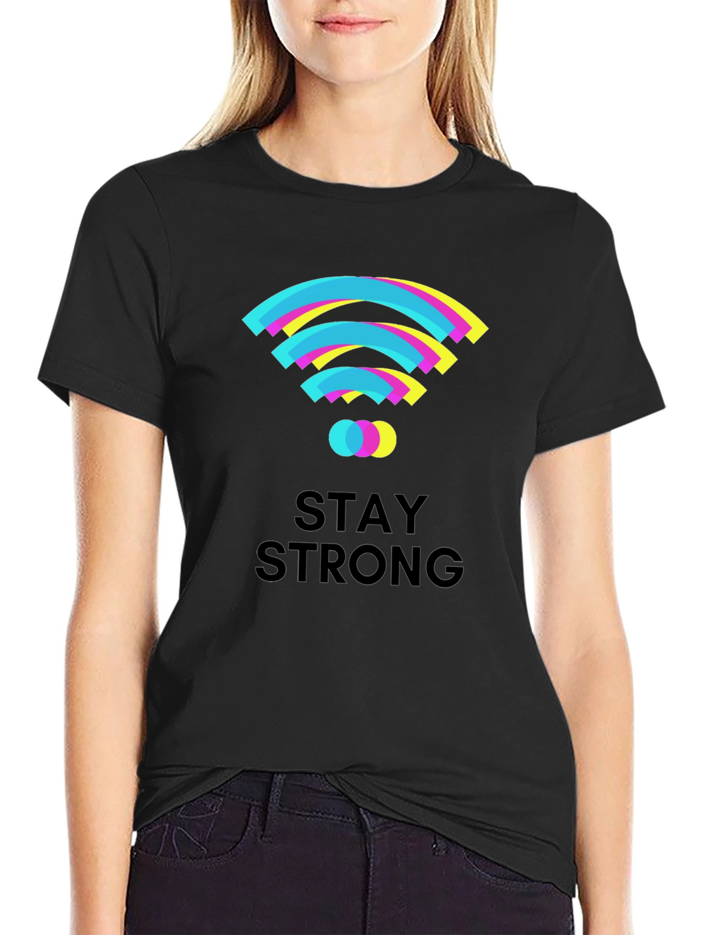Stay Strong Graphic T-Shirt - Black Cotton Tee
