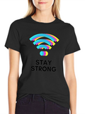 Stay Strong Graphic T-Shirt - Black Cotton Tee
