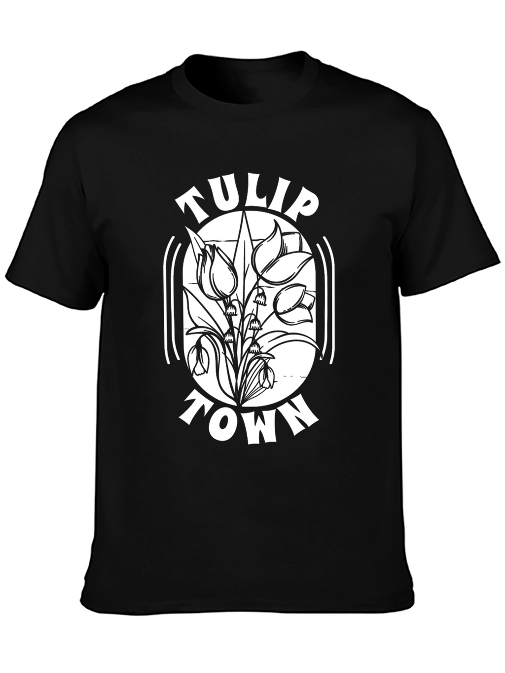 Tulip Town Black T-Shirt