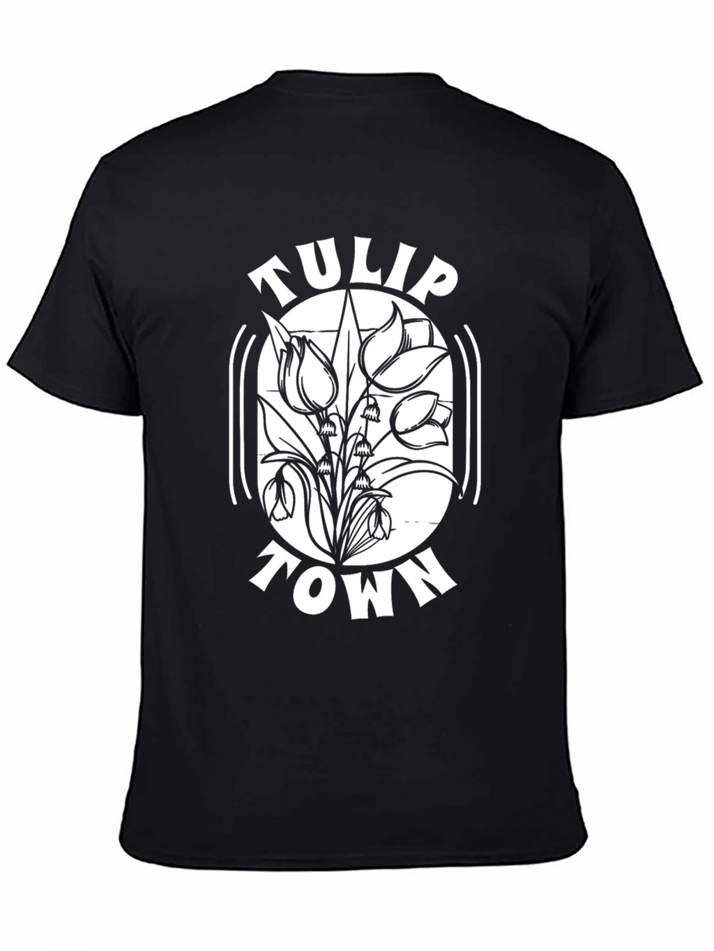 Tulip Town Black T-Shirt